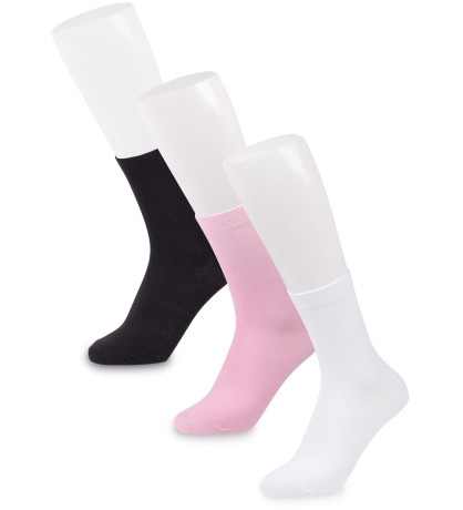 Носки женские (3 пары) Smooth ASW-0007 35-39 черн/бел/роз (Artsocks)