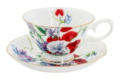 Набор чашек с блюдцами Душистый горошек, 0,18 л, 2 шт. Stechcol