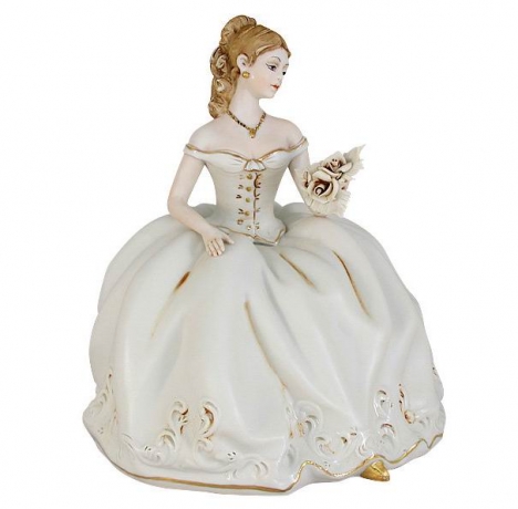 Статуэтка Дама с розами (винтаж), 26 см, Sabadin