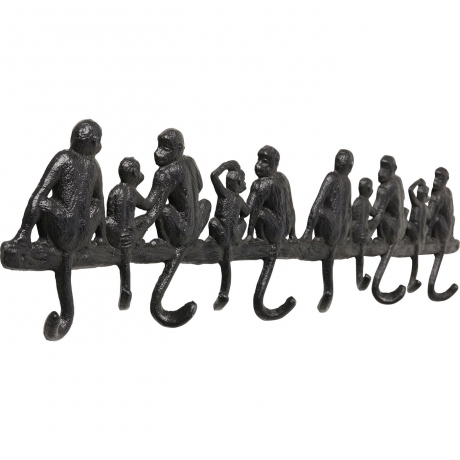 Вешалка настенная Monkey Family, 61х14х3 см. Сталь, Черный