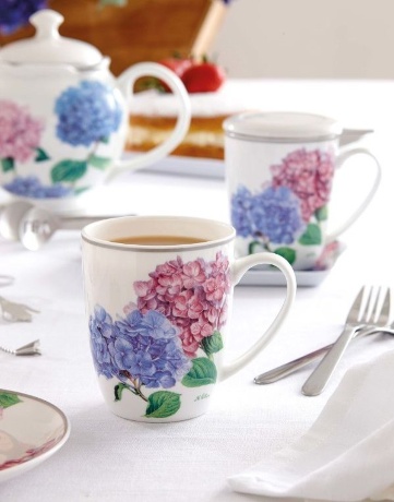 Кружка с ситечком и крышкой Hydrangeas ASHDENE
