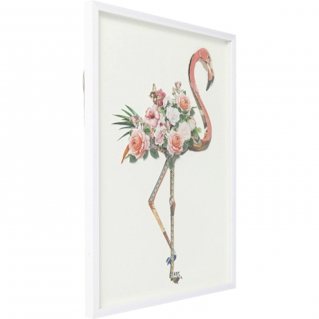 Картина в рамке Flamingo, коллекция "Фламинго", ручная работа 75*100*4, Бумага, Стекло, Полистирол, ДВП, Мультиколор