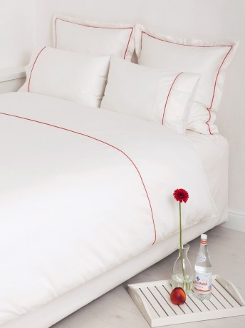 Наволочка "HOTEL LUX", сатин, 50х70см. экрю/терракотовый, BOVI