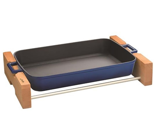 Прямоугольное блюдо, 26х40 см. для сервировки синего цвета Lava