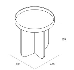 Поднос для столика Cross W, 43,8х43,8х45 см. дуб, Zahodi