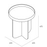 Поднос для столика Cross W, 43,8х43,8х45 см. дуб, Zahodi