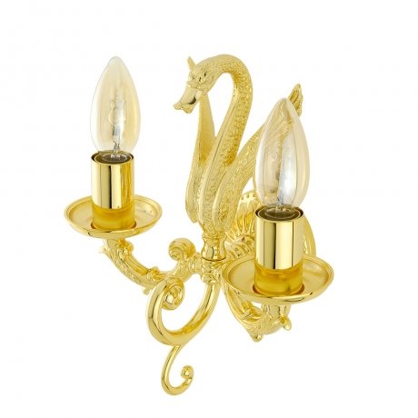 Светильник настенный двойной Лебедь Luxor, (малая розетка), золото