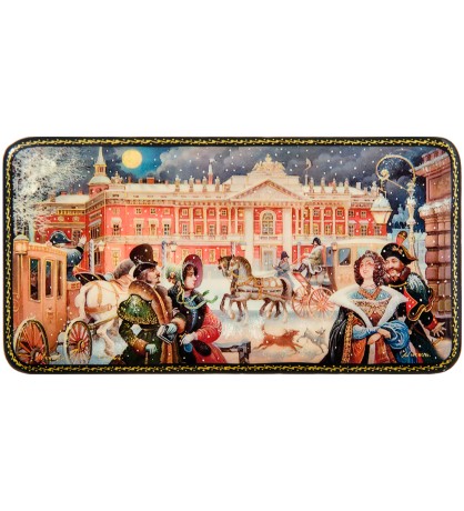 ШК-19/51 Шкатулка в технике декупаж "Михайловский дворец" (18х9х3,5)