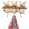 Вешалка настенная Pigs, коллекция "Поросята" 30*21*11, Полирезин, Бежевый