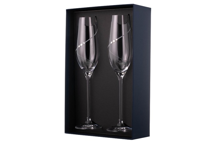 Набор бокалов для шампанского Силуэт, 0,21 л. 2 шт. Diamante
