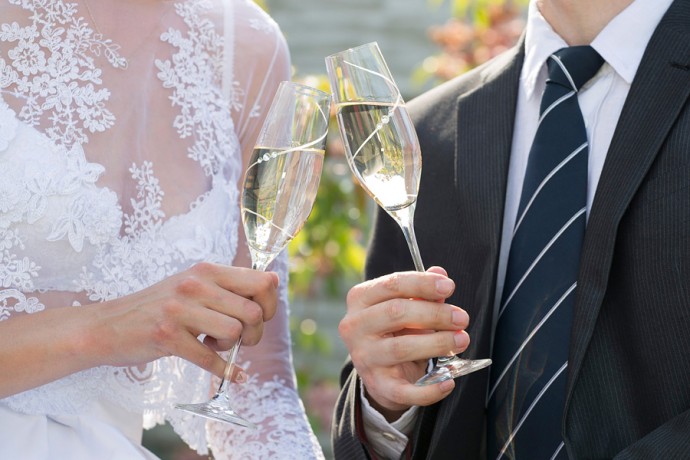 Набор бокалов для шампанского Силуэт, 0,21 л. 2 шт. Diamante