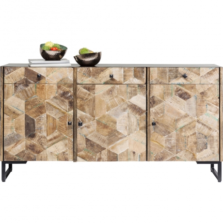 Буфет Tortuga, коллекция "Черепаха", ручная работа 160*86*39, Манго, Сталь, Коричневый