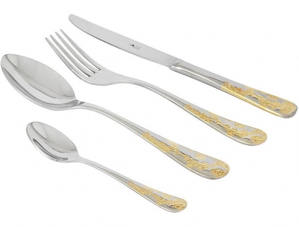 Набор столовых приборов 24 предмета на 6 персон Ankara в деревянной коробке, Face