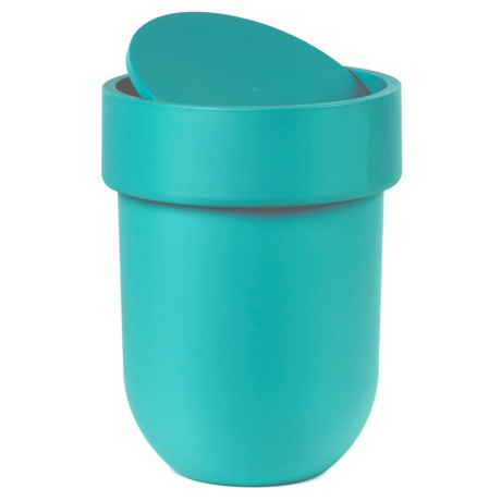 Контейнер мусорный Touch с крышкой, морская волна, Umbra