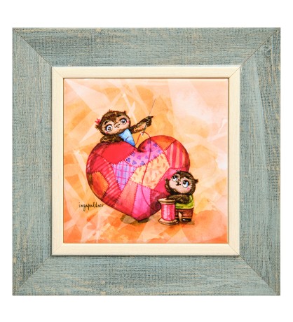 SZ-439 Панно керамическое "Крепкой семье - большая любовь" 10х10