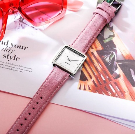 Часы MIAMI Silver Pink Suede Danish Design