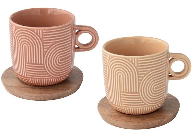 Набор из 2-х чашек Радуга, бежевая и коричневая, 0,25 л. Easy Life