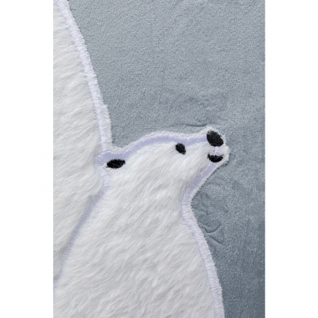 Подушка Polar Bear, 45х45х8, Бархат, Полипропилен, Серый