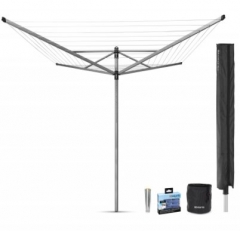 Уличная сушилка Lift-O-Matic (50 м навески), с чехлом, мешком для прищепок, прищепками, серый Brabantia