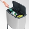 Мусорный бак Touch Bin Bo (11 л + 23 л), Стальной матовый (Fingerprint Proof) Brabantia
