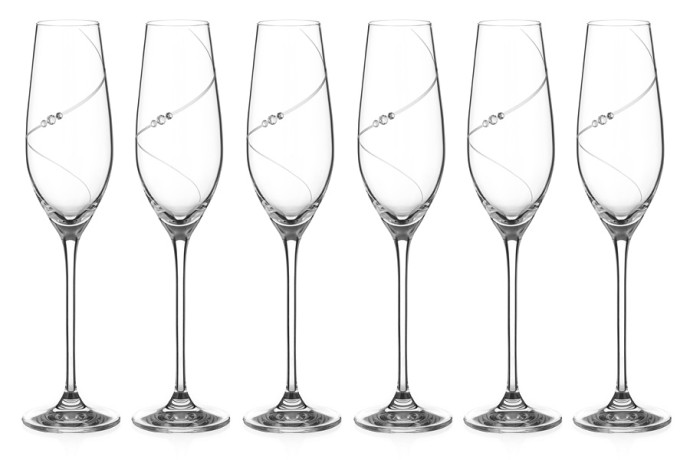 Набор бокалов для шампанского Силуэт, 0,21 л. 6 шт. Diamante