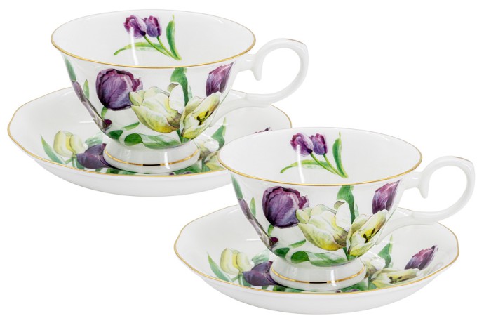 Набор чашек с блюдцами Тюльпаны, 0,18 л, 2 шт. Stechcol