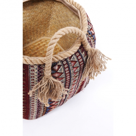 Корзина Mallorca, 30х37х30 см. Хлопок, Полиэстер, Ротанг, Джут, Мультиколор