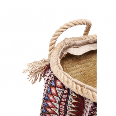 Корзина Mallorca, 30х37х30 см. Хлопок, Полиэстер, Ротанг, Джут, Мультиколор