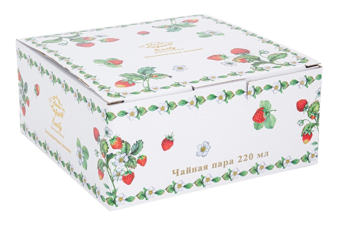 Чашка с блюдцем Земляничная поляна, 0,22 л. Emily