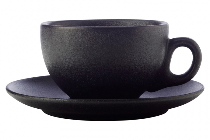 Чашка с блюдцем Икра, 250 мл. чёрная Maxwell & Williams