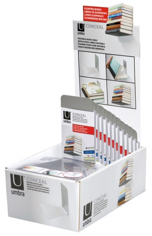 Полка книжная Conceal большая, сталь, Umbra