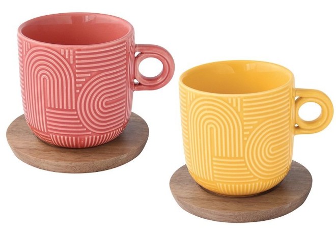 Набор из 2-х чашек Радуга, красная и жёлтая, 0,25 л. Easy Life