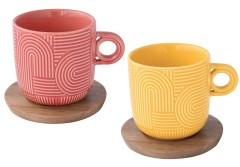 Набор из 2-х чашек Радуга, красная и жёлтая, 0,25 л. Easy Life