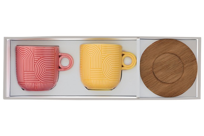 Набор из 2-х чашек Радуга, красная и жёлтая, 0,25 л. Easy Life