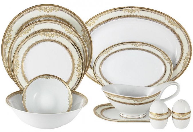 Обеденный сервиз на 12 персон Эльмира Midori, 50 предметов
