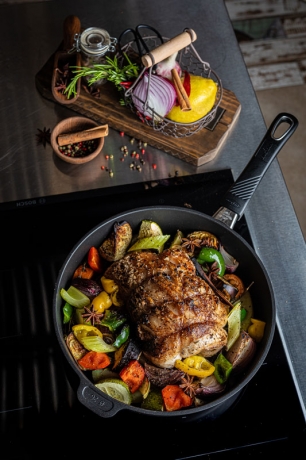 Сковорода индукционная низкая со съемной ручкой, 32 х 4 см. Gastrolux