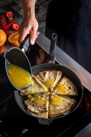 Сковорода индукционная низкая со съемной ручкой, 32 х 4 см. Gastrolux