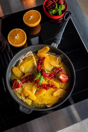 Сковорода индукционная низкая со съемной ручкой, 32 х 4 см. Gastrolux