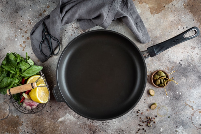 Сковорода индукционная низкая со съемной ручкой, 32 х 4 см. Gastrolux