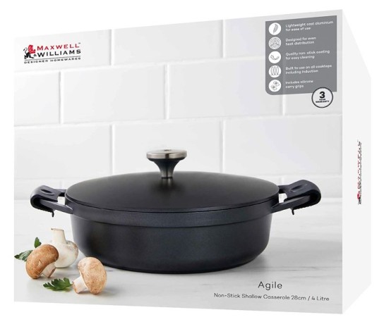 Сотейник Agile, чёрный, 28 см, 4 л. Maxwell & Williams