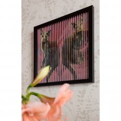 Картина в рамке Cat, коллекция "Кошка" 43*43*4, Бумага, Стекло, Полистирол, МДФ, Мультиколор