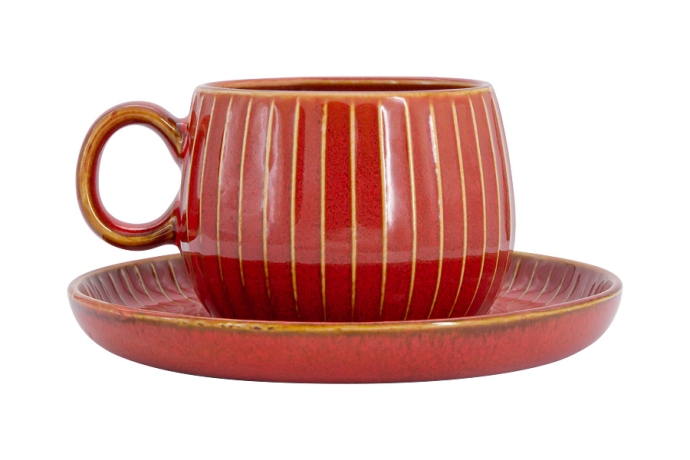 Чашка с блюдцем Comet терракота, 0,18 л. Home & Style