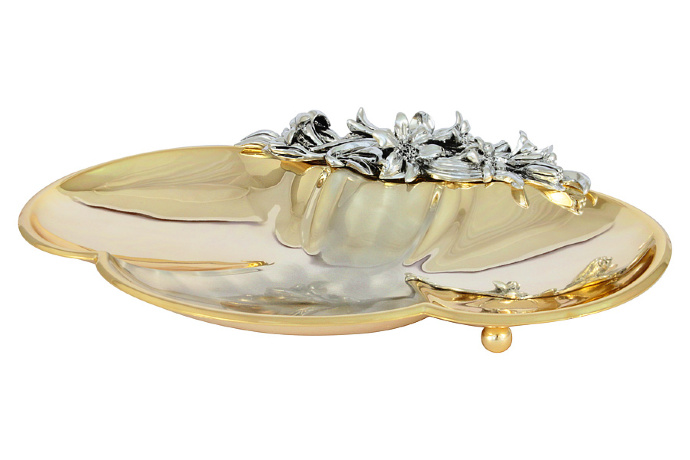 Менажница с 3-мя секциями с отделкой под золото/серебро Gamma