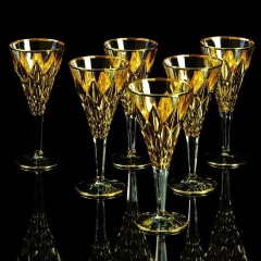 Бокалы для вина/воды GOLDEN DREAM, набор 6 шт, хрусталь/золото 24К