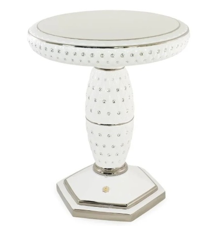 Колонна 84 см. для столешницы круглой SIDNEY, керамика, белый, swarovski