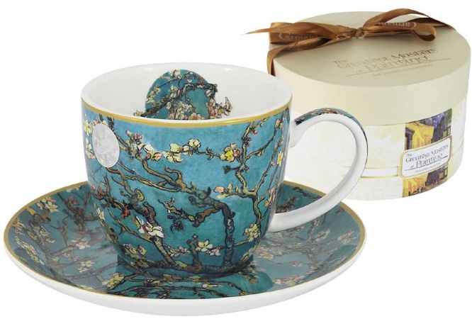 Чашка с блюдцем Цветущий миндаль (Ван Гог), 250 мл. Carmani