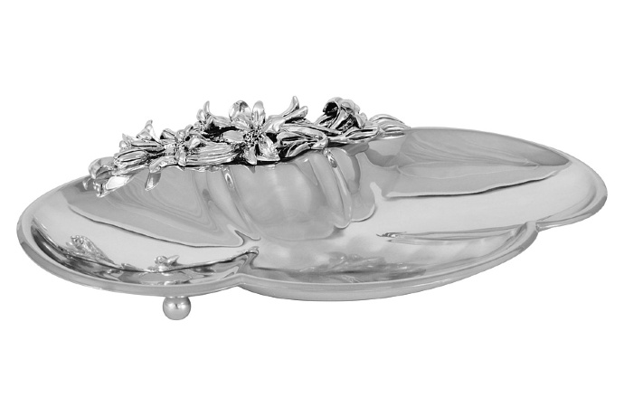 Менажница с 3-мя секциями с отделкой под серебро Gamma