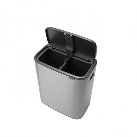 Мусорный бак Touch Bin Bo (2 х 30 л), Стальной матовый (Fingerprint Proof) Brabantia