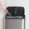 Мусорный бак Touch Bin Bo (2 х 30 л), Стальной матовый (Fingerprint Proof) Brabantia