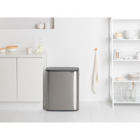 Мусорный бак Touch Bin Bo (2 х 30 л), Стальной матовый (Fingerprint Proof) Brabantia